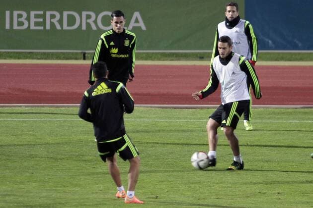 Practice session of football spanish team at The football town in las rozasl. koke. November 12, 2014.  (20238792)