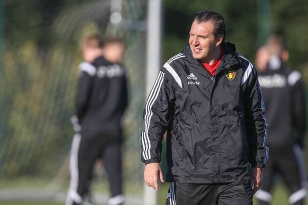 - BRUSSELS, BELGIUM: Belgium s head coach Marc Wilmots pictured during a training session of Belgian national soccer team Red Devils, Thursday 13 November 2014. BRUNOxFAHY  premiumd 35305