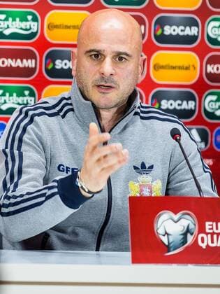 13.11.2014, Tiflis - UEFA EURO Quali 2014 - Pressekonferenz vor dem Spiel Georgien vs Polen - Temur Ketsbaia (Georgien) -  13112014_lusk_014