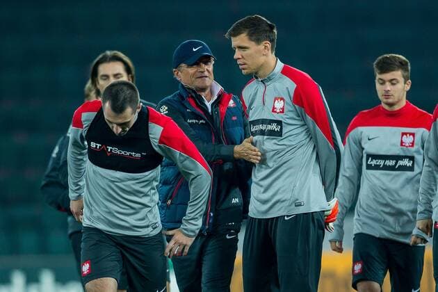 13.11.2014, Tiflis - UEFA EURO Quali 2014 - Training Polen - Coach Adam Nawalka (Polen), Wojeciech Szczesny (Polen) -  13112014_lusk_029