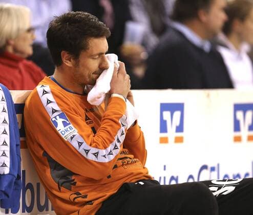 TW Carsten Lichtlein , Gummersbach Handball Bundesliga Herren am Mi. 12.11.2014 SG Flensburg - Gummersbach