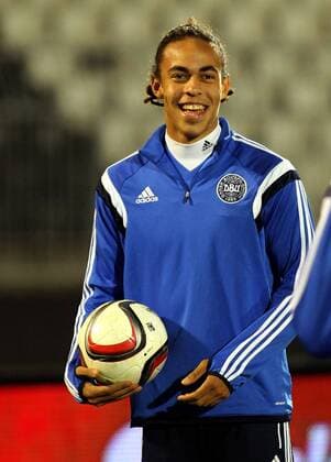 13.11.2014 Belgrade(Serbia) Yussuf Poulsen at Denmark national men s football team training day before Euroqualify match against Serbia : 