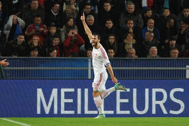 Mergim Mavraj (Albanien) FOOTBALL : Frankreich vs Albanien - 14 11 2014 N.LeGouicFEP 