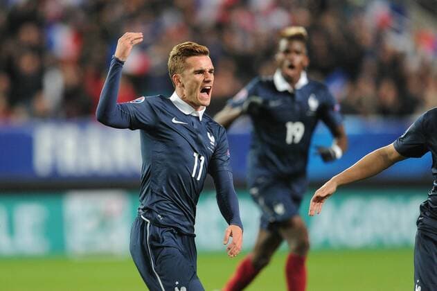 joie Antoine Griezmann apres son but (France) FOOTBALL : France vs Albanie - Match amical - 14 11 2014 N.LeGouic FEP Panoramic 
