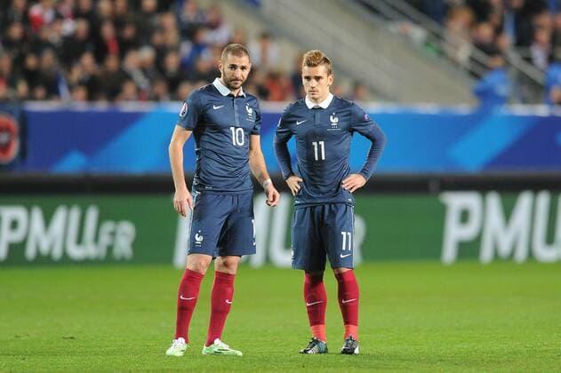 Antoine Griezmann (France) Karim Benzema (France) FOOTBALL : France vs Albanie - Match amical - 14 11 2014 N.LeGouic FEP Panoramic 