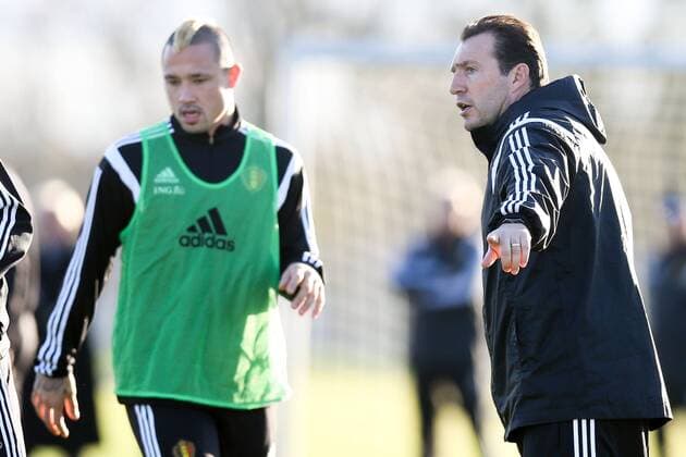 - BRUSSELS, BELGIUM: Belgium s head coach Marc Wilmots pictured during a training session of Belgian national soccer team Red Devils, Saturday 15 November 2014, in Neerpede, Brussels. Belgium will play its third game of the Euro 2016 qualification against Wales on Sunday. BRUNOxFAHY  x000001 premiumd kur20240126x