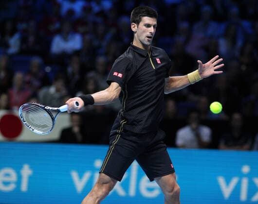 TENNIS - ATP, World Tour Finals 2014 LONDON,ENGLAND,15.NOV.14 - TENNIS - ATP Tennis Herren World Tour, World Tour Finals 2014. Image shows Novak Djokovic (SRB). 