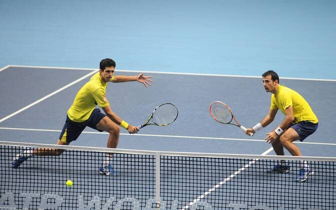 Tennis - 2014 ATP Tennis Herren World Tour Finals at The O2 - Day Eight Mens doubles final Ivan Dodig and Marcelo Melo 