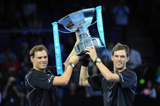 Bob and Mike Bryan (USA) TENNIS : ATP Tennis Herren World Tour Finals 2014 - 11 11 2014 - 16 11 2014 TennisMagazine 