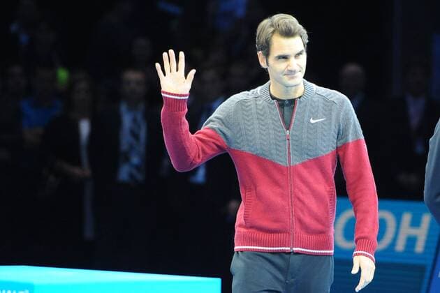 Roger Federer (Sui) retiring TENNIS : ATP Tennis Herren World Tour Finals 2014 - 11 11 2014 - 16 11 2014 TennisMagazine Panoramic 