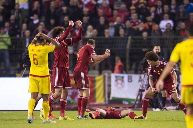 Dries Mertens of Belgium injured - Belgium v Wales - UEFA European Qualifiers 2014 - xVIxGerritxvanxKeulenxIVx 3279303