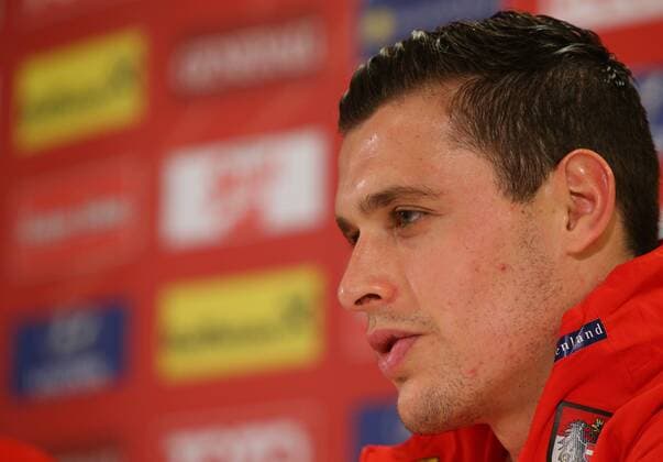 SOCCER - AUT vs BRA, preview VIENNA,AUSTRIA,17.NOV.14 - SOCCER - ÖFB international match, Austria vs Brazil, friendly match, preview, final press conference of team AUT. Image shows Zlatko Junuzovic (AUT). 