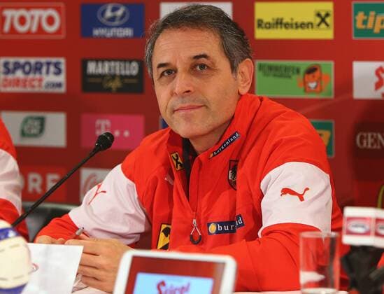 SOCCER - AUT vs BRA, preview VIENNA,AUSTRIA,17.NOV.14 - SOCCER - ÖFB international match, Austria vs Brazil, friendly match, preview, final press conference of team AUT. Image shows head coach Marcel Koller (AUT). 