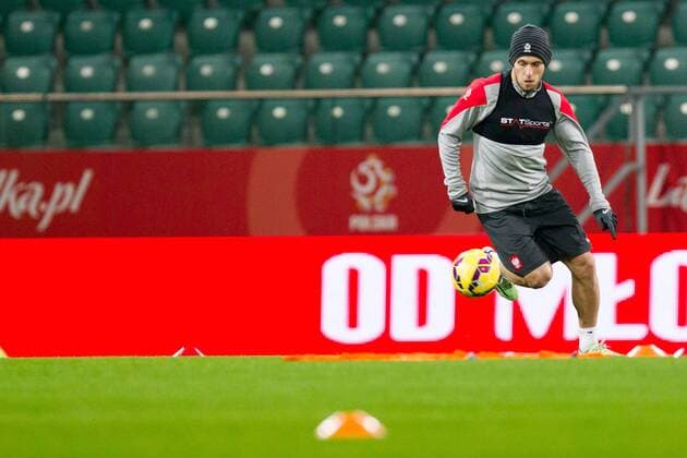 Aktuell Fussball, Nationalteam, Training Polen 17.11.2014 POLAND WROCLAW CITY STADIUM, FOOTBALL, OFFICIAL TRAINING OF TEAM POLAND: MACIEJ RYBUS  20141117CSKP4011