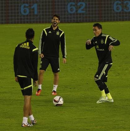 Spanish national team training session. In this picture, Isco and Jose Callejon. xPABLOGARCIAx 