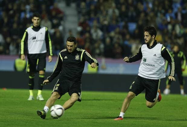 Spanish national team training session. In this picture, Koke and Isco. xPABLOGARCIAx 