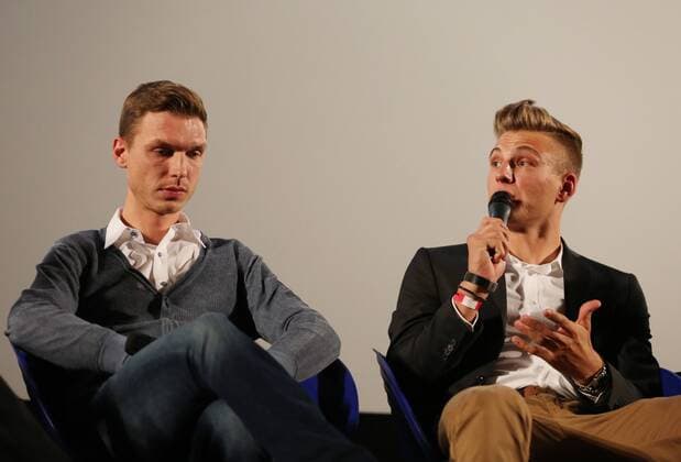 Kinopremiere Nieuwe Helden 17.11.14 , Erfurt, Cinestar, Deutsche Kinopremiere von Nieuwe Helden mit Tony Martin, Marcel Kittel und John Degenkolb im Bild: Tony Martin und Marcel Kittel