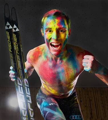 Eric Frenzel, Skisport, Nordische Kombination, Olympiasieger 2014, Olympiaserie 2014, Holifarben, am 20.01.2014 in Oberwiesenthal