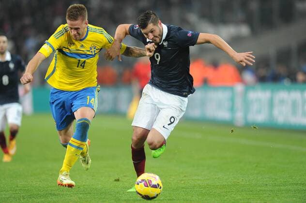 Andre Pierre Gignac (FRA) Pontus jansson (SWE) Frankreich - Schweden, Marseille N.LeGouic FEPx 