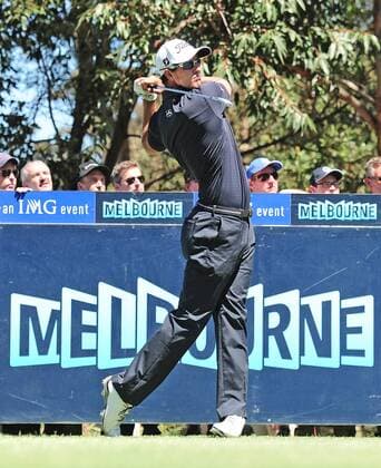 Nov. 21, 2014 - Melbourne, Victoria, Australia - World No. 2 Adam Scott (AUS) tees on the ninth during day 2 of the 2014 Australian Masters at The Metropolitan Golf Club in Melbourne, Australia. Golf 2014 - Australian Masters Day 2 - ZUMAk106