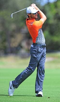 Nov. 22, 2014 - Melbourne, Victoria, Australia - Kyle Stanley (USA) plays a shot off the fourteenth fairway during day 3 of the 2014 Australian Masters at The Metropolitan Golf Club in Melbourne, Australia. Golf 2014 - Australian Masters Day 3 - ZUMAk106