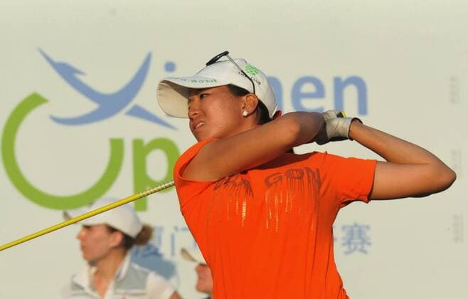 (141122) -- XIAMEN, Nov. 22, 2014 -- KUO Ai-Chen of Chinese Taipei competes during the Xiamen Open International 2014 women s golf tournament in Xiamen, east China s Fujian Province, Nov. 22, 2014. ) (SP)CHINA-XIAMEN-GOLF LinxShanchuan 
