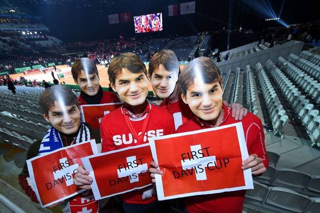 Fans Roger Federer (SUI) Illustration Davis Cup Daviscup (DavisCUP) - Lille 23 11 2014 Tennismagx 