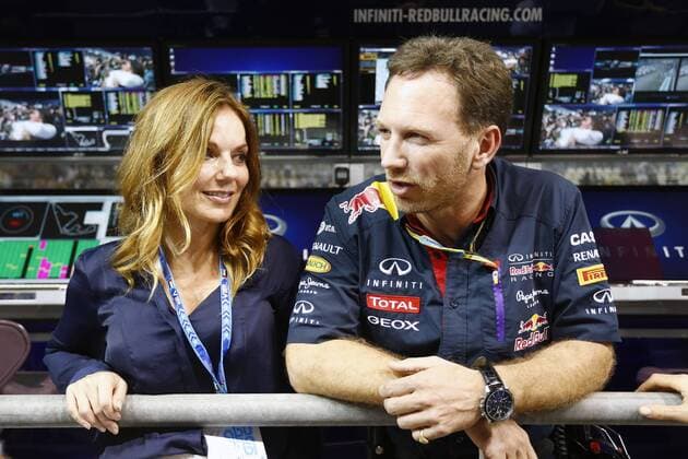 Motorsports: FIA Formula One World Championship 2014, Grand Prix of Abu Dhabi, Geri Halliwell, Christian Horner (GBR, Infiniti Red Bull Racing), xHOCHxZWEIx