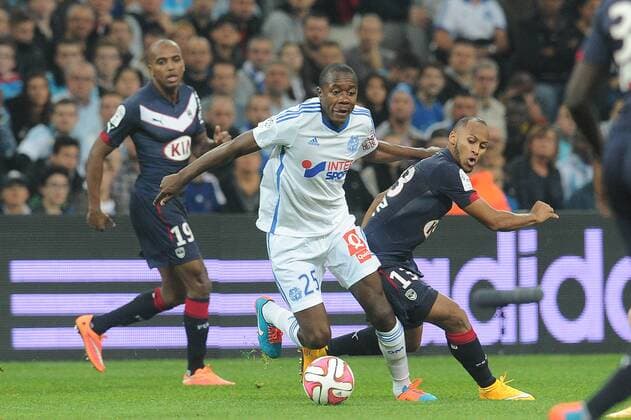 Gilbert Wanga Imbula (Marseille) Thomas Toure (Bordeaux) FOOTBALL : Marseille vs Bordeaux - Ligue 1 - 23 11 2014 N.LeGouic FEP Panoramic 