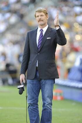 Nov. 23, 2014 - Carson, California, U.S - Sunday, 23 Nov 2014. The Los Angeles Galaxy defeated The Seattle Sounders, 1-0, in leg one of the MLS Fussball Herren USA Western Conference Championship at Stubhub stadium in Carson, California. Pictured is Galaxy Commentator Alexi Lalas. Galaxy defeats Sounders, 1-0 - ZUMAp124