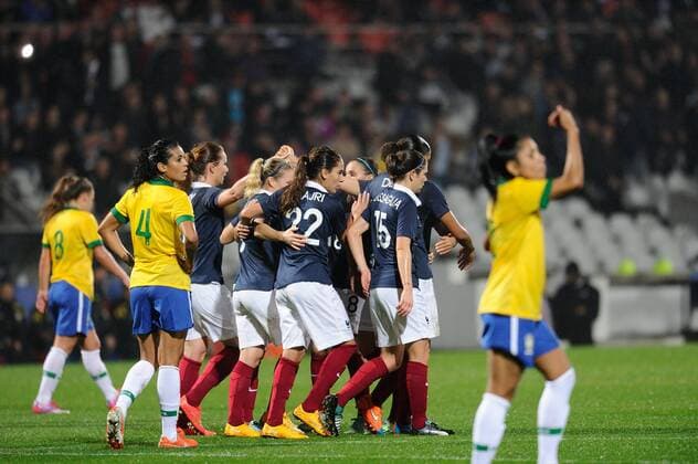 Aktuell Fussball, Damen, Länderspiel, Frankreich - Brasilien Jubel Eugenie Le Sommer (FRA) FRA - BRA 26 11 2014 FredericChambertxPanoramic 