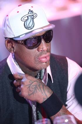 MOSCOW, RUSSIA. NOVEMBER 28, 2014. American basketball player Dennis Keith Rodman attends a charitable event organized by Federation Foundation at Barvikha Luxury Village concert hall. Vyacheslav Prokofyev TASS  RE1562B6