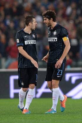 Aktuell Fußball, Italien, AS Rom - Inter Mailand As Roma 30 11 2014 - campionato di calcio serie A AS Rom vs Inter Mailand: Torjubel Andrea Ranocchia 