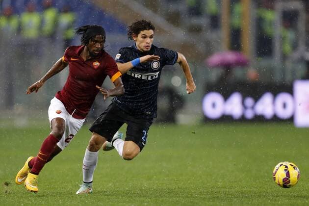 Aktuell Fußball, Italien, AS Rom - Inter Mailand Gervinho Roma, Dodo Inter Roma 30-11-2014 - Stadio Olimpico Football Calcio 2014 2015 Serie A, Roma - Inter , gxspo