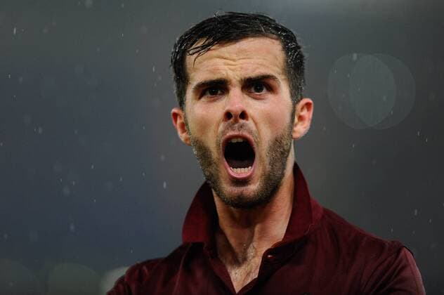 IPP20141201 Football - soccer: Serie A, AS Rom - Inter Mailand, Miralem Pjanic - Torjubel xHOCHxZWEIx xItalyxPhotoxPressx 