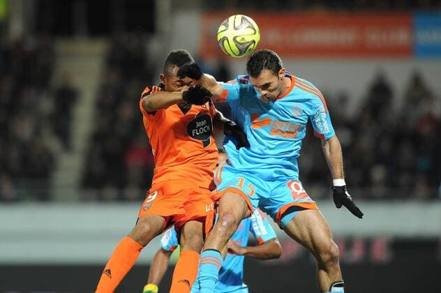 Jordan AYEW - JEREMY MOREL FOOTBALL : Lorient vs Marseille - Ligue 1 - 02 12 2014 N.LeGouic FEP Panoramic 