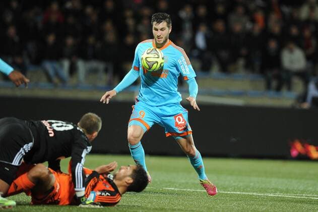 Andre pierre Gignac (Marseille) FOOTBALL : Lorient vs Marseille - Ligue 1 - 02 12 2014 N.LeGouic FEP Panoramic 