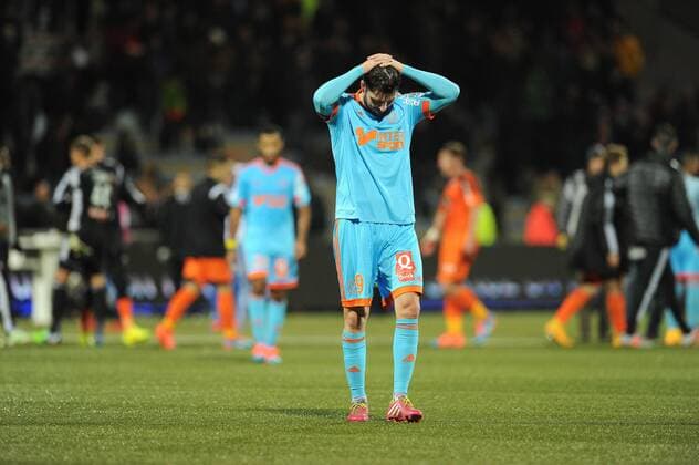 deception Andre Pierre Gignac (Marseille) FOOTBALL : Lorient vs Marseille - Ligue 1 - 02 12 2014 N.LeGouic FEP Panoramic 
