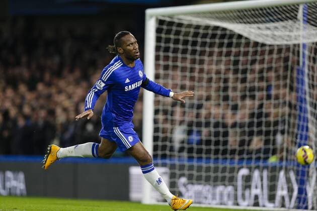 Aktuell FuÃŸball, England, Premier League, FC Chelsea - Tottenham Hotspur 03.12.2014. London, England. Premier League. Chelsea versus Tottenham Hotspur. Chelsea s Didier Drogba celebrates his goal xCraigxMercerx  ActionPlus11580694