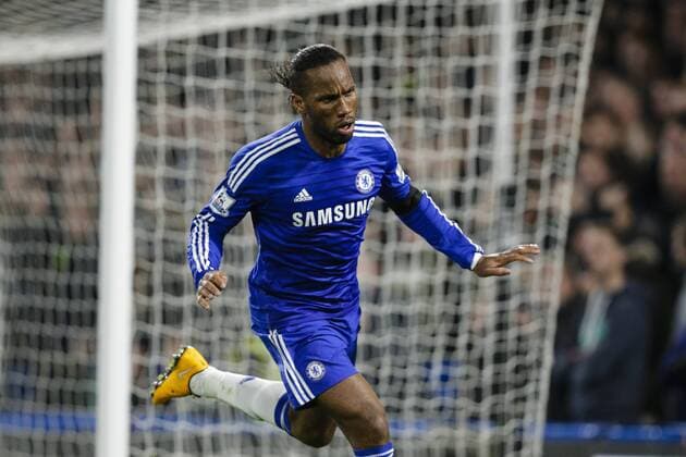 Aktuell FuÃŸball, England, Premier League, FC Chelsea - Tottenham Hotspur 03.12.2014. London, England. Premier League. Chelsea versus Tottenham Hotspur. Chelsea s Didier Drogba celebrates his goal xCraigxMercerx  ActionPlus11580695