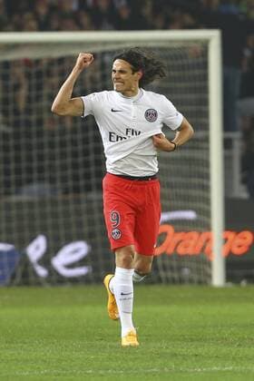 Aktuell Fußball, Frankreich, Ligue 1, OSC Lille - Paris St. Germain joie de Edinson Cavani (PSG) et equipe Lille OSC (LOSC) - Paris St. Germain (PSG) - Ligue 1 - 03 12 2014 - GwendolineLeGoffx 