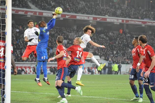Vincent Enyeama (Lille) David Luiz - Thiago Silva (PSG) Lille OSC (LOSC) - Paris St. Germain (PSG) - Ligue 1 - 03 12 2014 N.LeGouic FEPx 