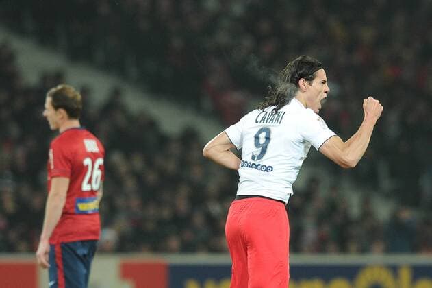 Edinson Cavani (PSG) joie Lille OSC (LOSC) - Paris St. Germain (PSG) - Ligue 1 - 03 12 2014 N.LeGouic FEPx 