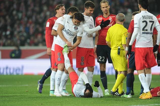 Edinson Cavani (PSG) Lucas Moura (PSG) Lille OSC (LOSC) - Paris St. Germain (PSG) - Ligue 1 - 03 12 2014 N.LeGouic FEPx 