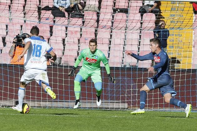 Simone Verdi Empoli FC, goal celebration Napoli 07-12-2014 Stadio San Paolo Football Calcio Serie A SSC Neapel vs FC Empoli cesarexpurini