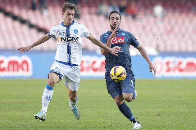 Daniele Rugani Empoli FC, Gonzalo Higuain Napoli, Napoli 07-12-2014 Stadio San Paolo Football Calcio Serie A SSC Neapel vs FC Empoli cesarexpurini