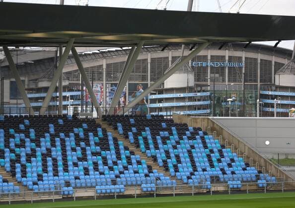 Aktuell Fußball, England, Premier League, Manchester City eröffnet Fußball-Akademie A general view of the new Academy Stadium across the road from the Etihad Stadium, during the opening of the new Manchester City Etihad Campus. - Launch of the the City Football Academy - Etihad Campus - Manchester - England - 8th December 2014 - Picture David Thompson-Sportimage EDITORIAL USE ONLY. No use with unauthorised audio, video, data, fixture lists, club league logos or live services. Online in-match use limited to 120 images, no video emulation. No use in betting, games or single club league player publications.