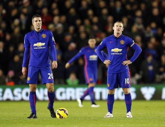 Aktuell Fußball, England, Premier League, FC Southampton - Manchester United Manchester United ManU s Wayne Rooney looks on dejected after Southampton s opening goal Barclays Premier League- Southampton vs Manchester United - St Mary s Stadium - England - 8th December 2014 - Picture David Klein Sportimage EDITORIAL USE ONLY. No use with unauthorised audio, video, data, fixture lists, club league logos or live services. Online in-match use limited to 120 images, no video emulation. No use in betting, games or single club league player publications.