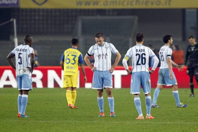 IPP20141209 Football - soccer: Serie A, AC Chievo Verona - Lazio Rom, la delusione di Braafheid Edson De Vrij Stefan e Stefan Radu xHOCHxZWEIx xItalyxPhotoxPressx 