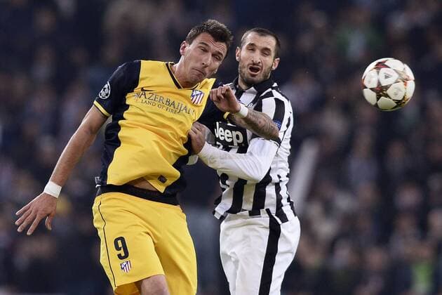 Champions League Juventus Turin - Atletico Madrid Mario Mandzukic-Giorgio Chiellini 